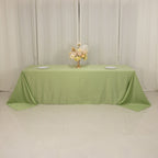 Lamour Satin 90"x156" Rectangle Tablecloth Sage Green - Luxurious, Soft Seamless Table Cover - Bell Racket Store