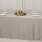 Lamour Satin 90"x156" Rectangle Tablecloth Silver - Luxurious, Soft Seamless Table Cover - Bell Racket Store