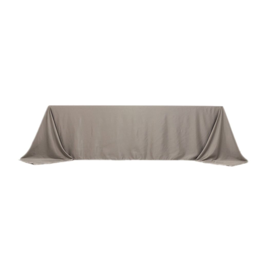 Lamour Satin 90"x156" Rectangle Tablecloth Silver - Luxurious, Soft Seamless Table Cover - Bell Racket Store