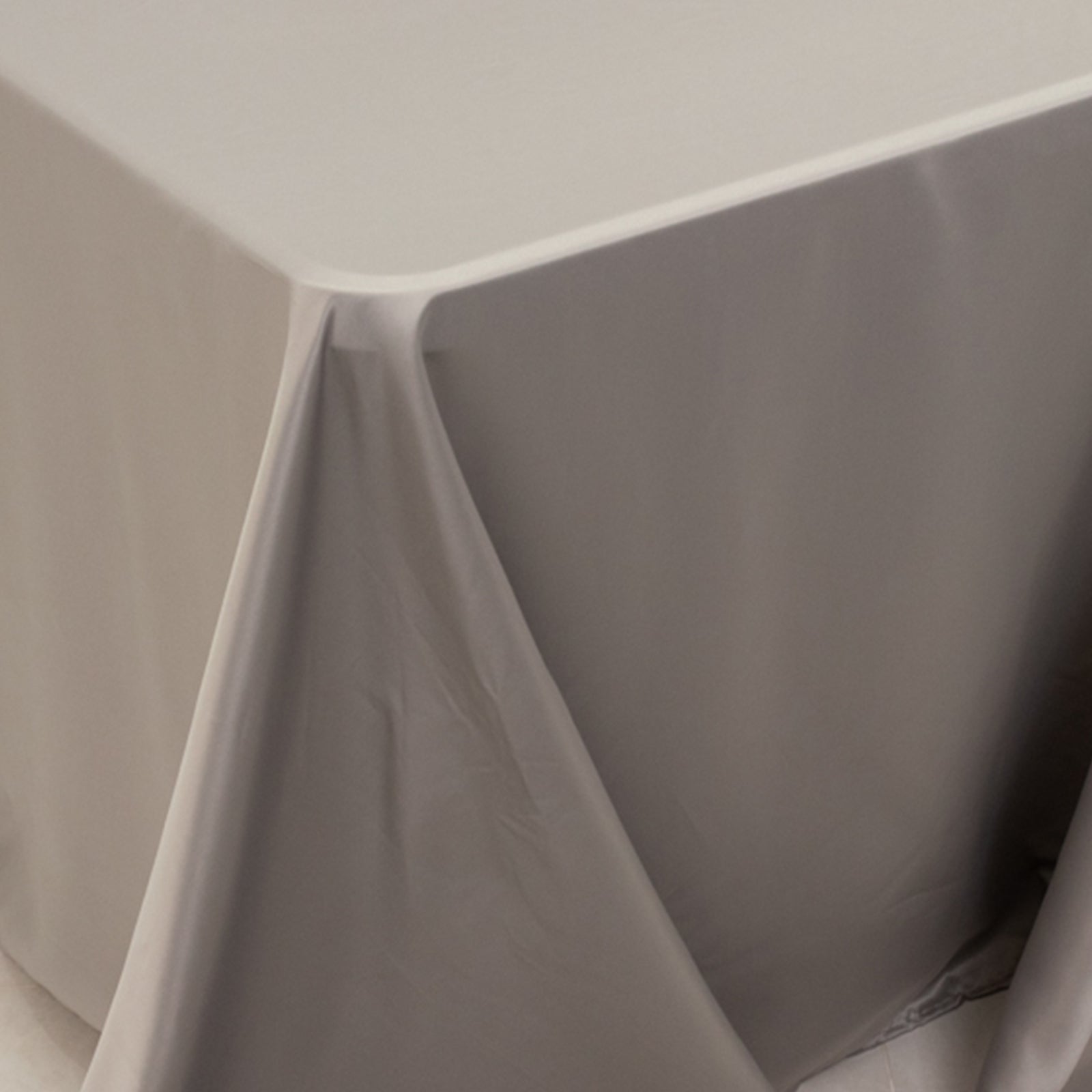 Lamour Satin 90"x156" Rectangle Tablecloth Silver - Luxurious, Soft Seamless Table Cover - Bell Racket Store