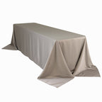 Lamour Satin 90"x156" Rectangle Tablecloth Silver - Luxurious, Soft Seamless Table Cover - Bell Racket Store