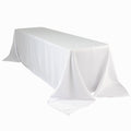 Lamour Satin 90"x156" Rectangle Tablecloth White - Luxurious, Soft Seamless Table Cover for Stylish Settings - Bell Racket Store