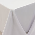 Lamour Satin 90"x156" Rectangle Tablecloth White - Luxurious, Soft Seamless Table Cover for Stylish Settings - Bell Racket Store
