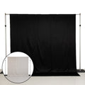 Lamour Satin Blackout Curtains 10ft x 10ft Panels Black/Ivory | Water - Resistant PU - Coated Double Sided Backdrop for Weddings & Events - Bell Racket Store