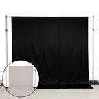 Lamour Satin Blackout Curtains 10ft x 10ft Panels Black/Ivory | Water - Resistant PU - Coated Double Sided Backdrop for Weddings & Events - Bell Racket Store