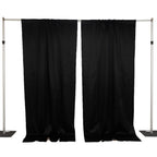 Lamour Satin Blackout Curtains 10ft x 10ft Panels Black/Ivory | Water - Resistant PU - Coated Double Sided Backdrop for Weddings & Events - Bell Racket Store