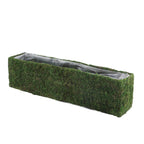 Metal Planter Box Rectangle with Inner Lining Green Preserved Moss - Rustic Flower Basket Decor 23"