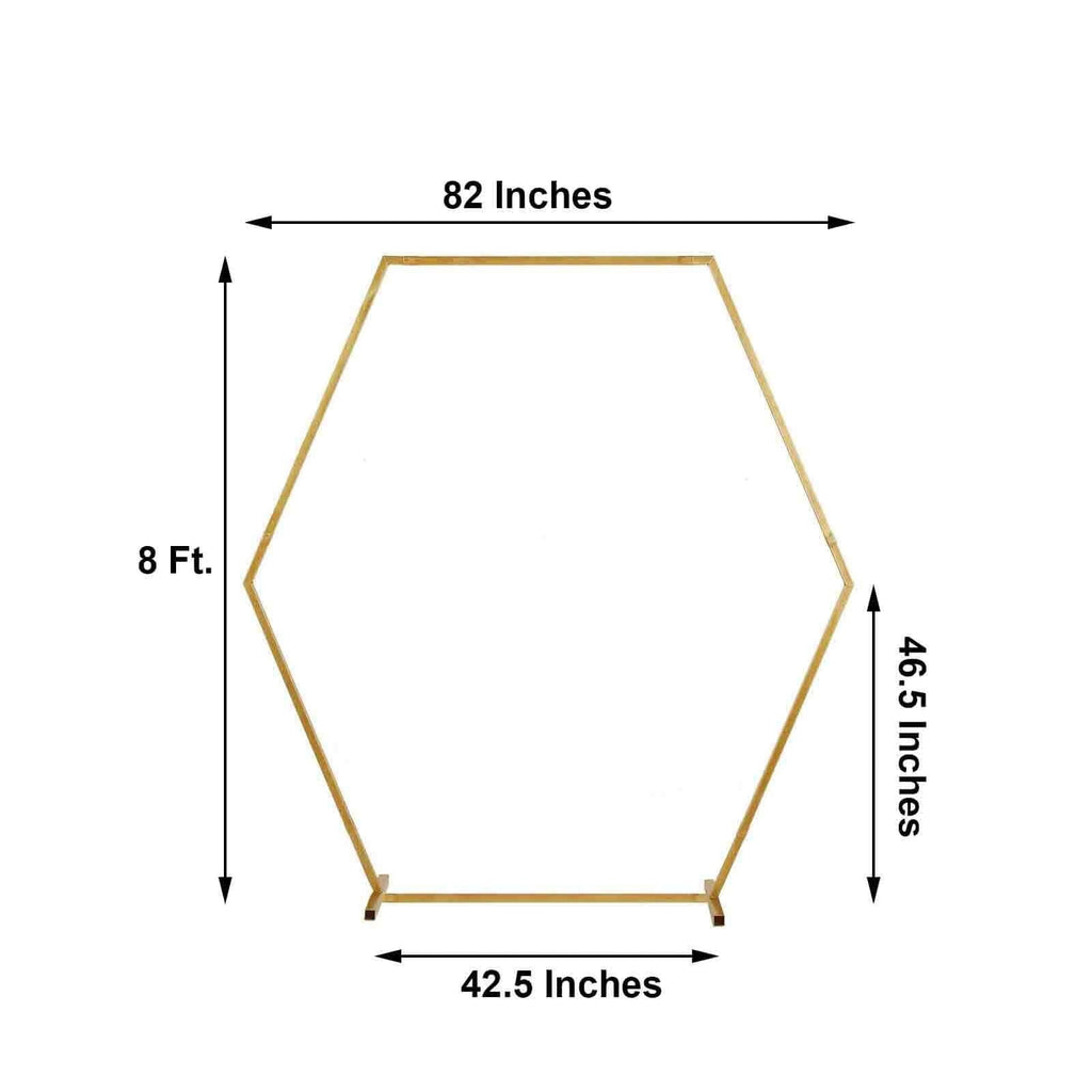 8ft Heavy Duty Gold Metal Hexagonal Wedding Arbor Photo Backdrop Stand
