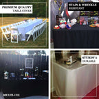 Fitted Polyester 72"x30" Rectangle Tablecloth White - Durable and Easy to Maintain Table Cover for Weddings & Banquets