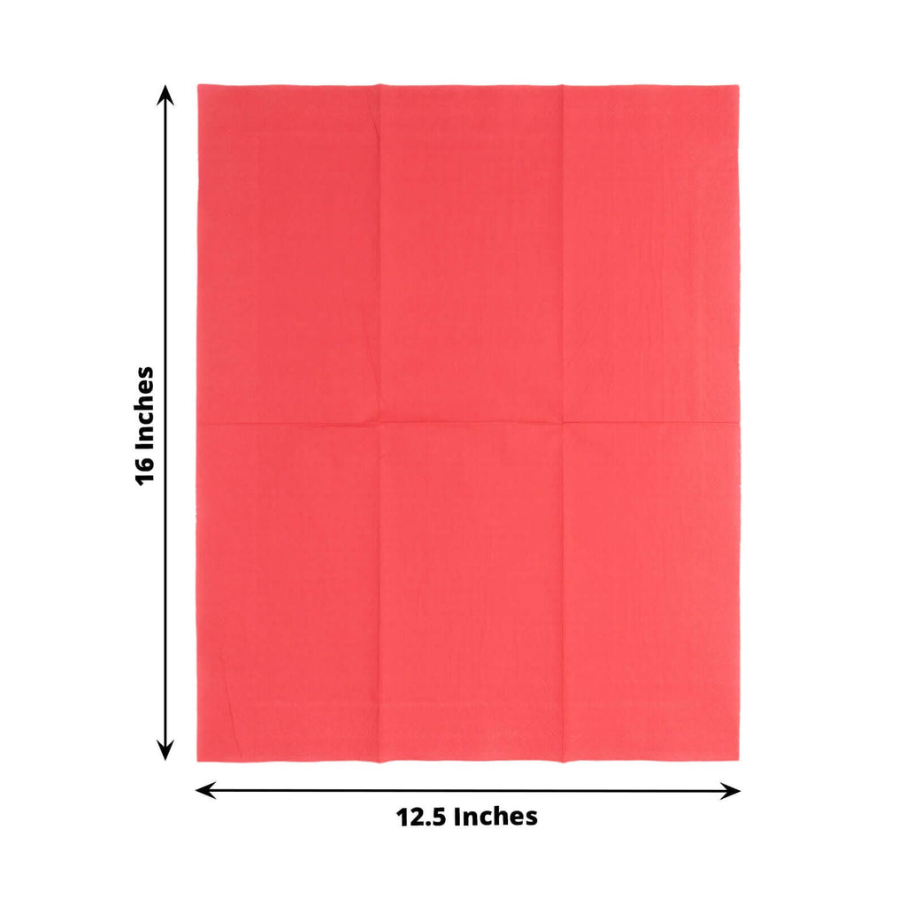 50-Pack Paper Napkins Red - Soft Disposable 2-Ply Dinner Napkins for Weddings