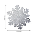 6-Pack Dining Table Mats Snowflake Design Silver - Vinyl Non-Slip Surface for Winter Decor 18"