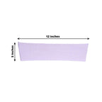 5 Pack Stretch Spandex Chair Sashes Lavender Lilac - Fitted Finish Two Ply Heavy Duty Chair Bands 5"x12"