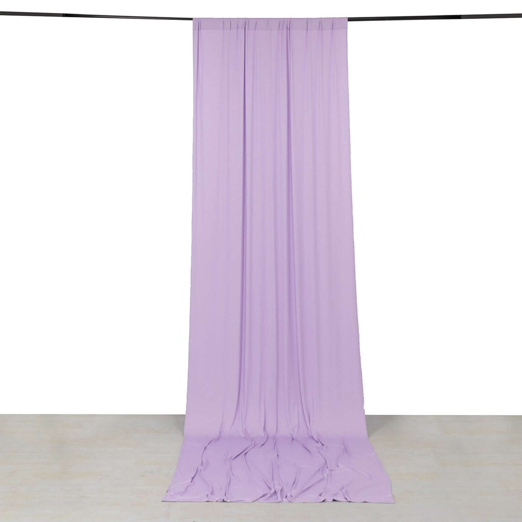 Lavender Lilac 4 - Way Stretch Spandex Event Curtain Drapes, Wrinkle Free Backdrop Event Panel with Rod Pockets - 5ftx14ft - Bell Racket Store