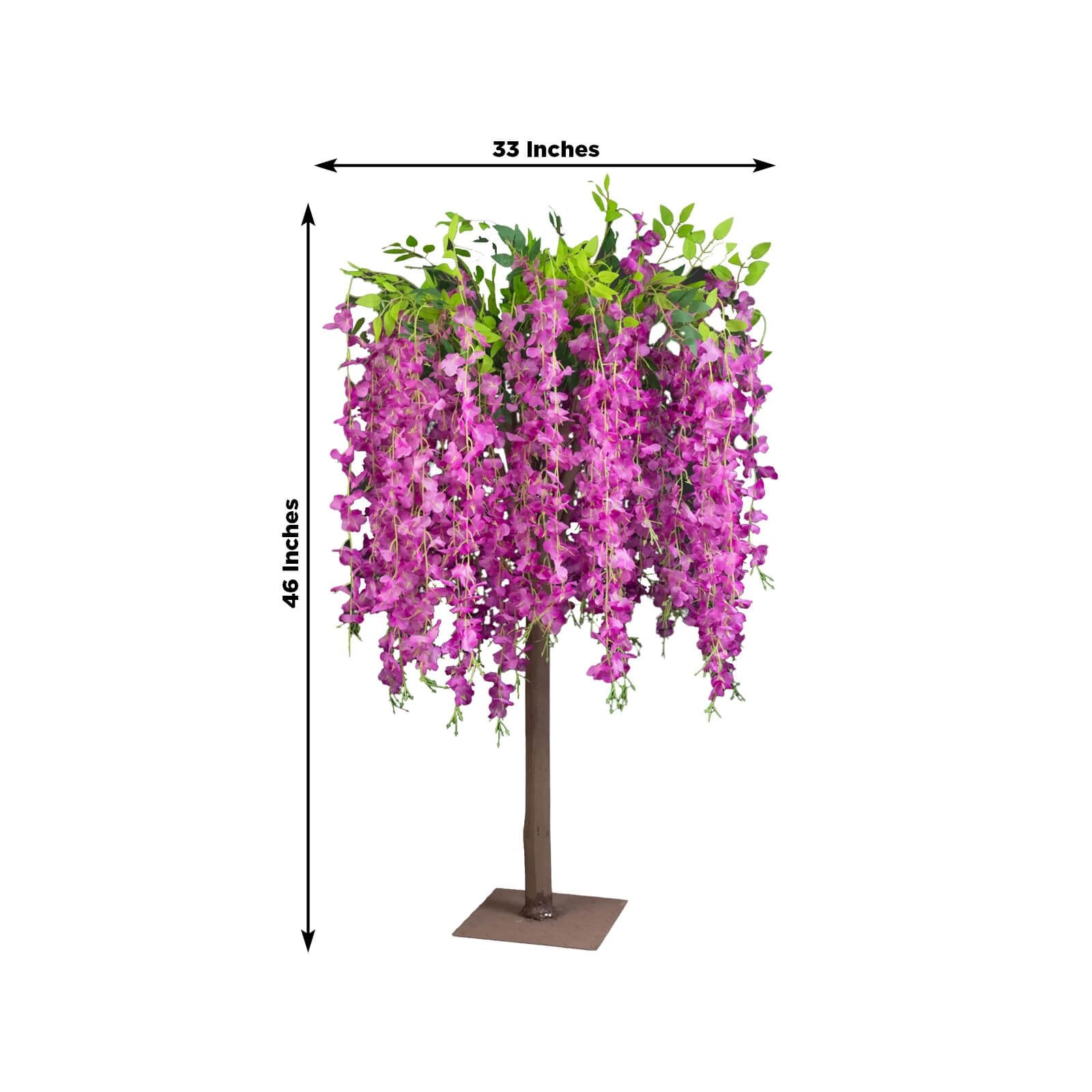 Lavender Lilac Artificial Wisteria Tree â€“ 4ft Cascading Silk Flowers with Natural Trunk for Weddings, Receptions & Event Centerpieces - Bell Racket Store