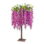 Lavender Lilac Artificial Wisteria Tree â€“ 4ft Cascading Silk Flowers with Natural Trunk for Weddings, Receptions & Event Centerpieces - Bell Racket Store