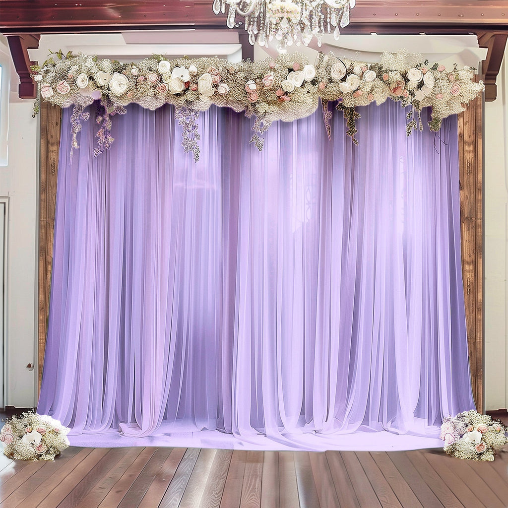 Lavender Lilac Sheer Backdrop Drape â€“ 5ft x 14ft Wedding Arch & Ceiling Decor Panel, Wrinkle Free with Soft Shimmer - Bell Racket Store