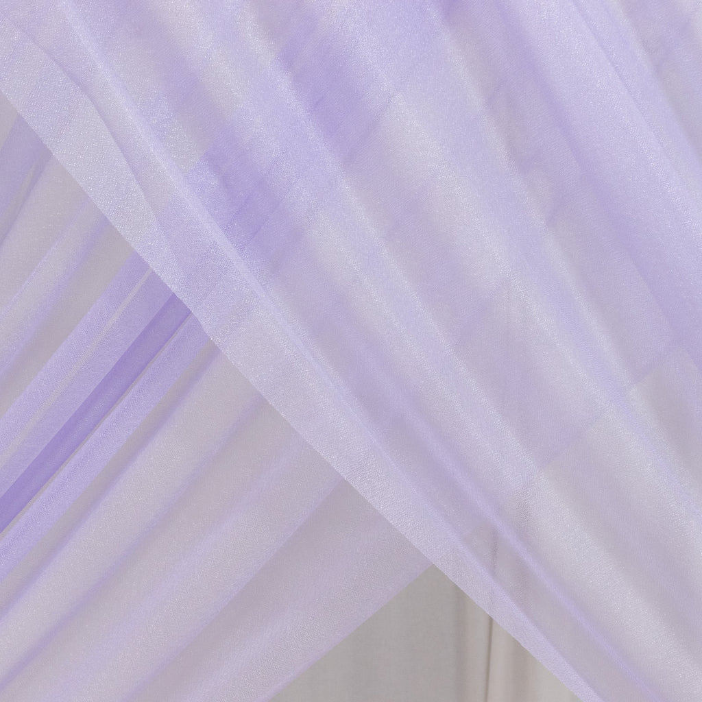 Lavender Lilac Sheer Backdrop Drape â€“ 5ft x 14ft Wedding Arch & Ceiling Decor Panel, Wrinkle Free with Soft Shimmer - Bell Racket Store