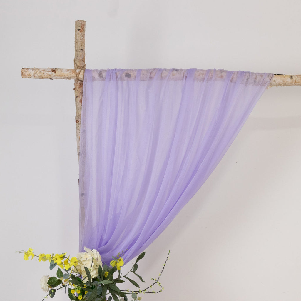 Lavender Lilac Sheer Backdrop Drape â€“ 5ft x 14ft Wedding Arch & Ceiling Decor Panel, Wrinkle Free with Soft Shimmer - Bell Racket Store
