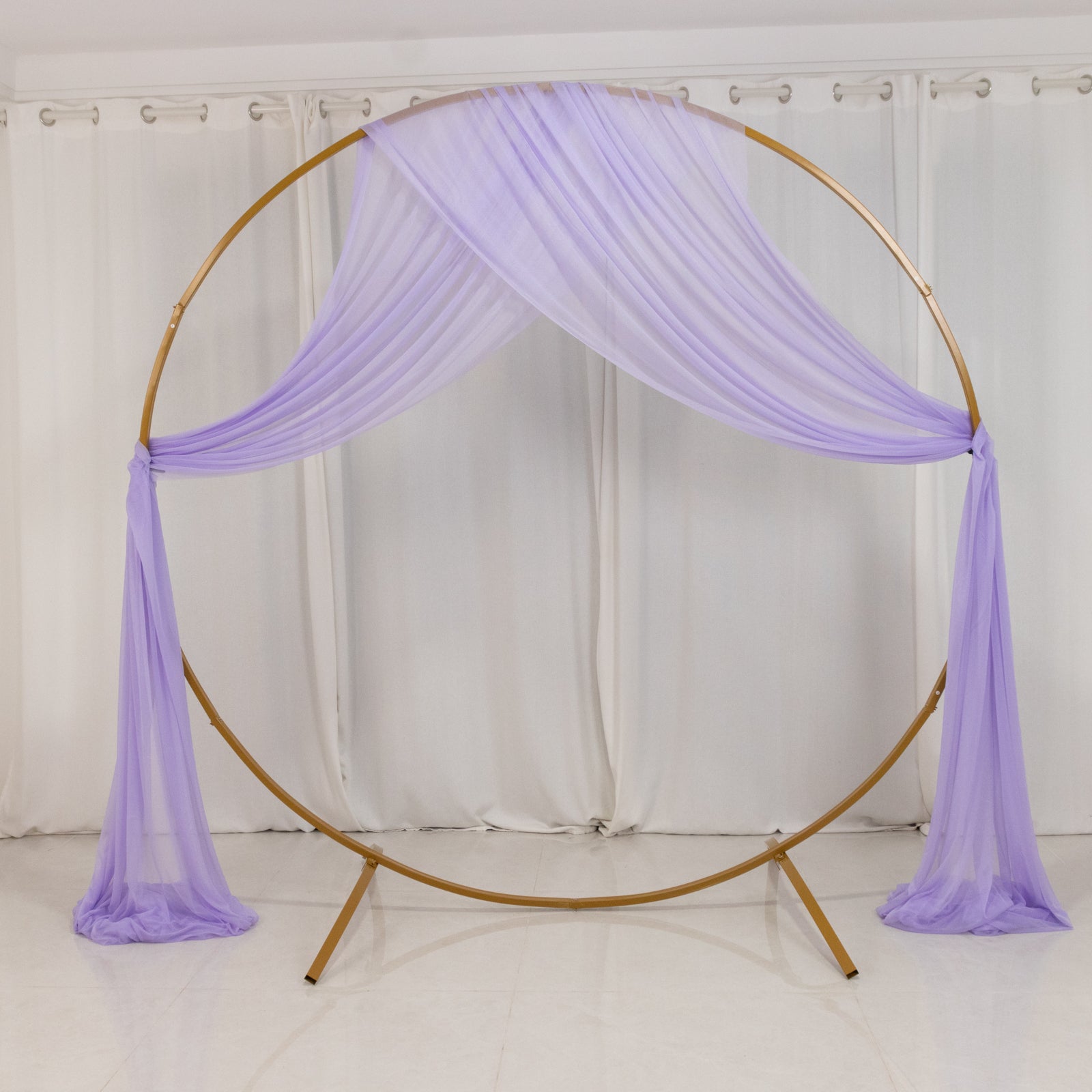 Lavender Lilac Sheer Backdrop Drape â€“ 5ftx32ft Wedding Arch & Ceiling Decor Panel, Wrinkle Free with Soft Shimmer - Bell Racket Store