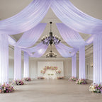 Lavender Lilac Sheer Backdrop Drape â€“ 5ftx32ft Wedding Arch & Ceiling Decor Panel, Wrinkle Free with Soft Shimmer - Bell Racket Store