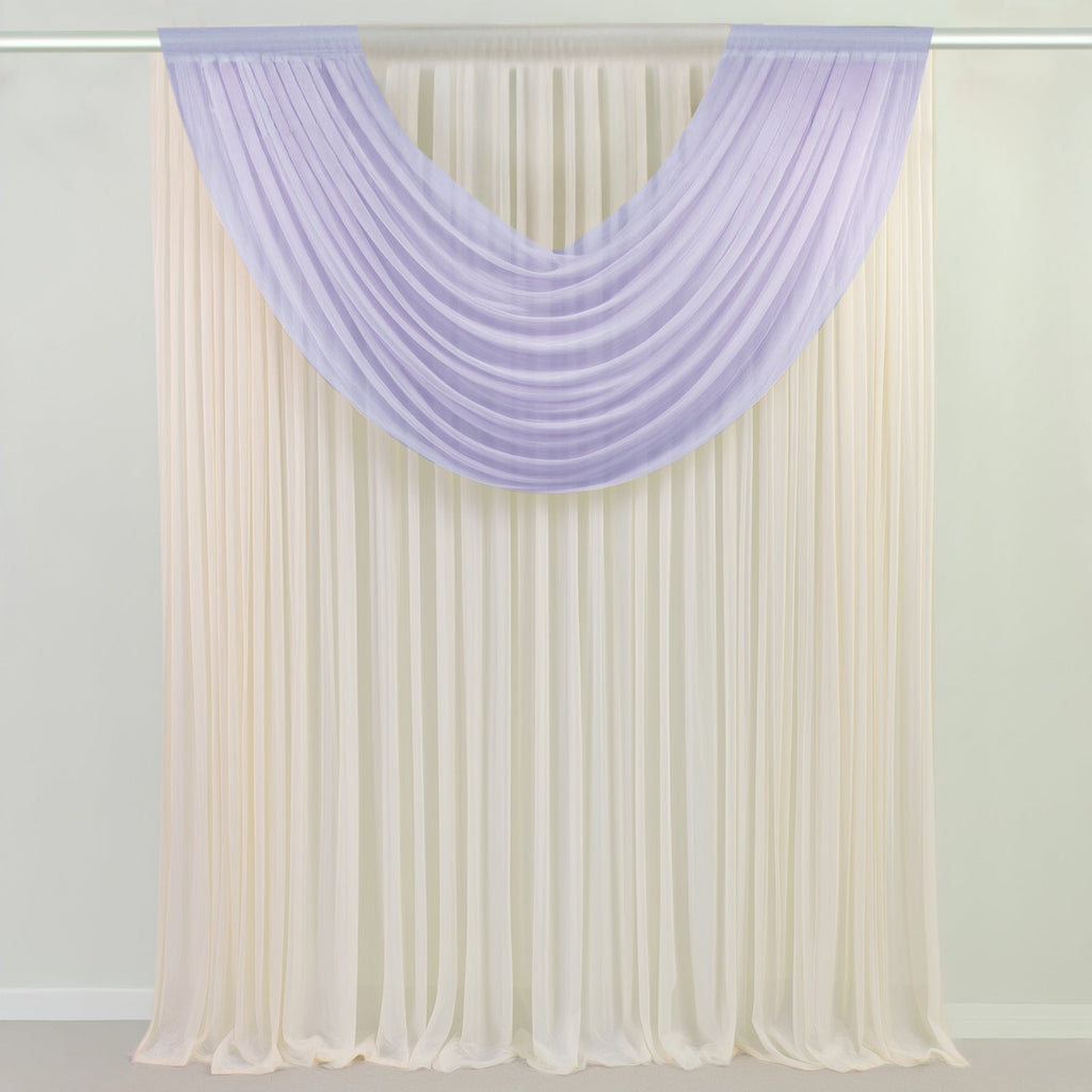 Lavender Lilac Sheer Chiffon Valance Curtain 4ft x 5ft â€“ Wedding Arch Drape with Rod Pocket, Voile Backdrop Panel - Bell Racket Store