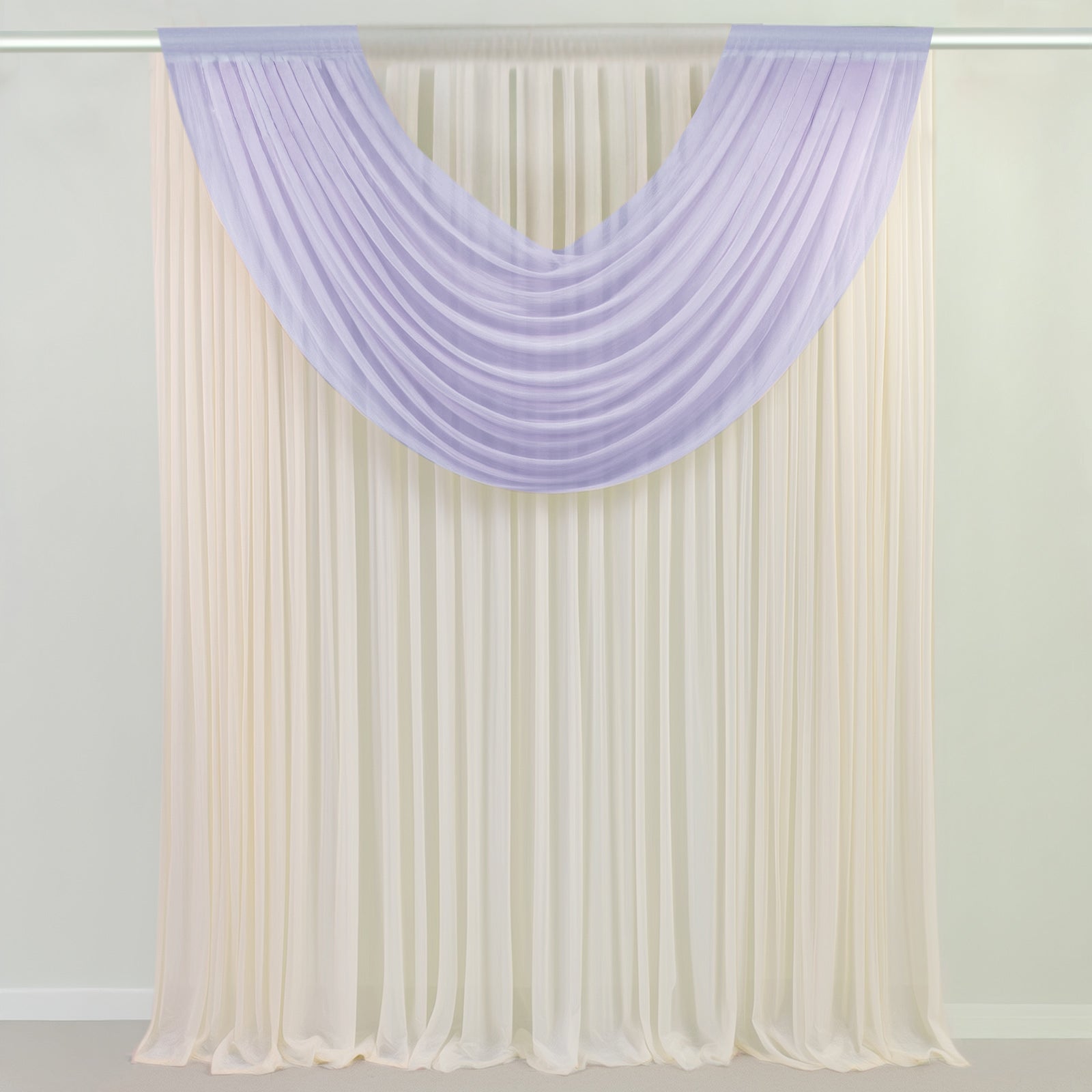 Lavender Lilac Sheer Chiffon Valance Curtain 4ft x 5ft â€“ Wedding Arch Drape with Rod Pocket, Voile Backdrop Panel - Bell Racket Store