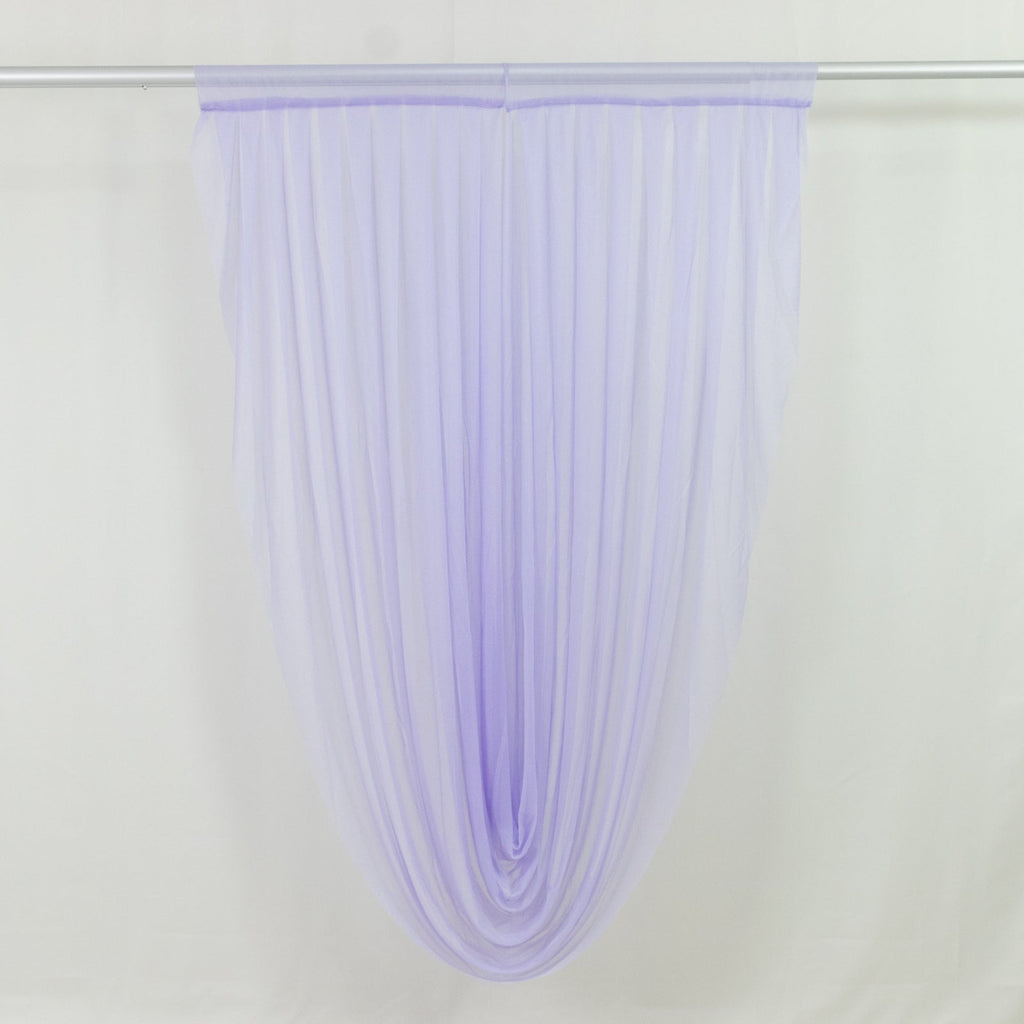 Lavender Lilac Sheer Chiffon Valance Curtain 4ft x 6ft â€“ Wedding Arch Drape with Rod Pocket, Voile Backdrop Panel - Bell Racket Store