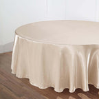 Satin 108" Round Tablecloth Beige - Smooth and Lustrous Table Cover