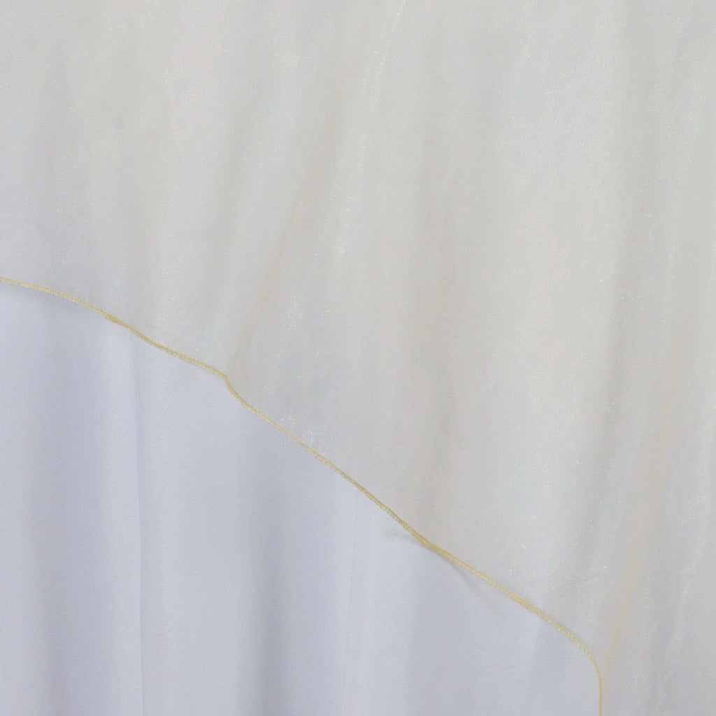 Organza 72"x72" Table Overlay Square Tablecloth Champagne - Sheer Table Cover