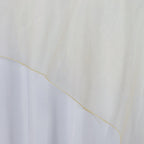 Organza 72"x72" Table Overlay Square Tablecloth Champagne - Sheer Table Cover