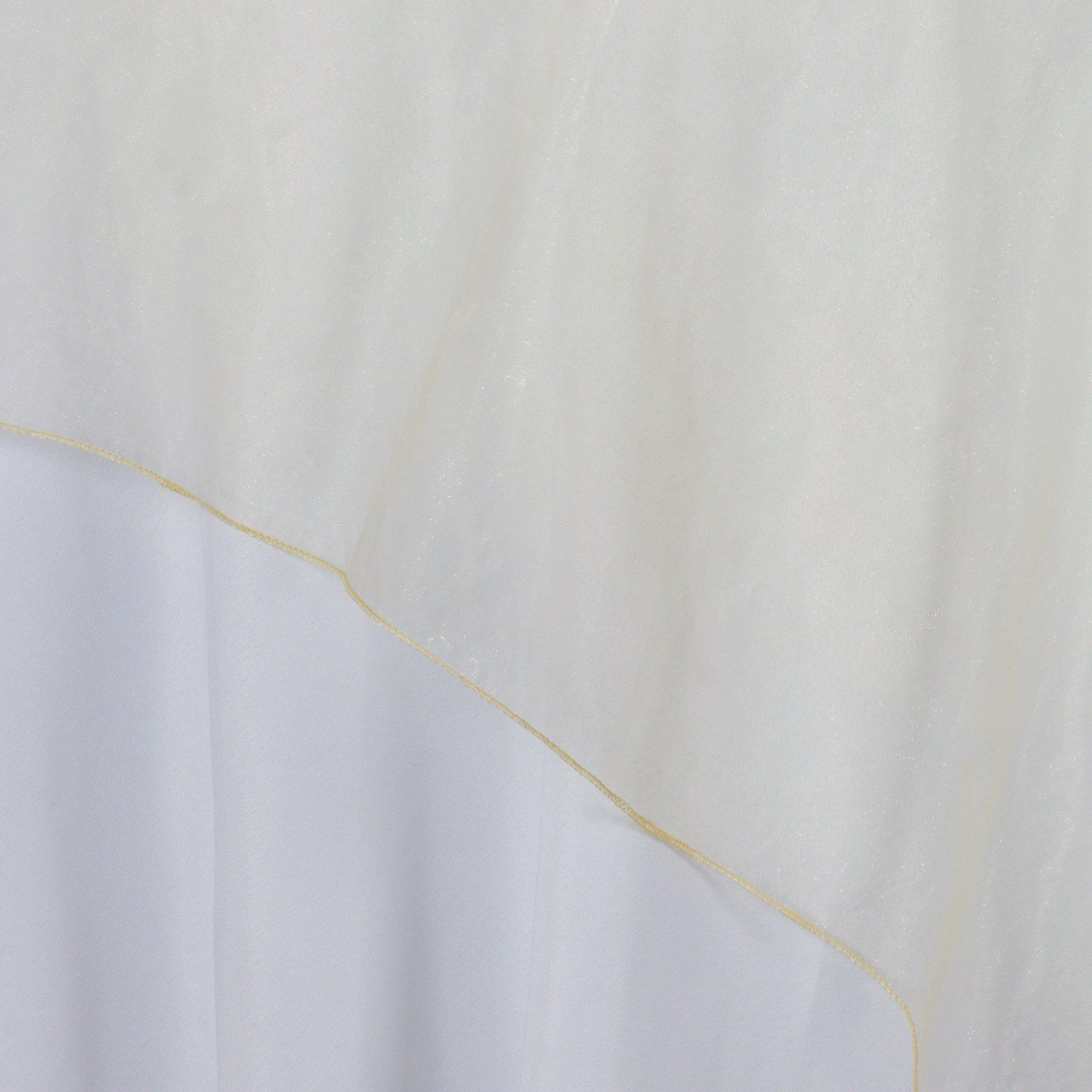 Organza 72"x72" Table Overlay Square Tablecloth Champagne - Sheer Table Cover