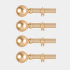 42"-126" Adjustable Curtain Rod Set, Gold, Round Finials