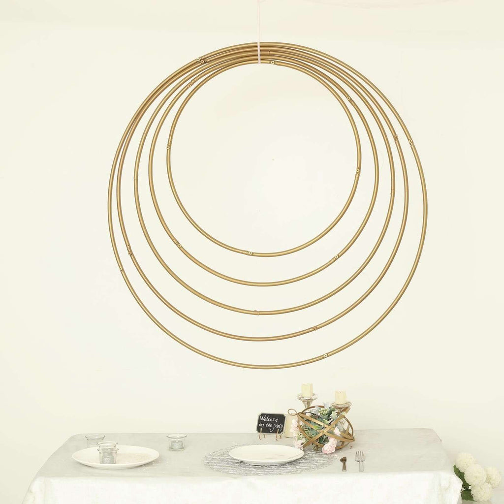 36" Gold Heavy Duty Metal Hoop Wreath, Floral Hoop