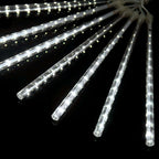 8 Tubes LED Hanging String Lights Icicle Design Clear - Waterproof Snowfall Effect 12"