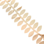 Taffeta Ribbon Sash with 4" Leaf Petal Design Champagne 50ft - Sophisticated Artificial Fabric Garland