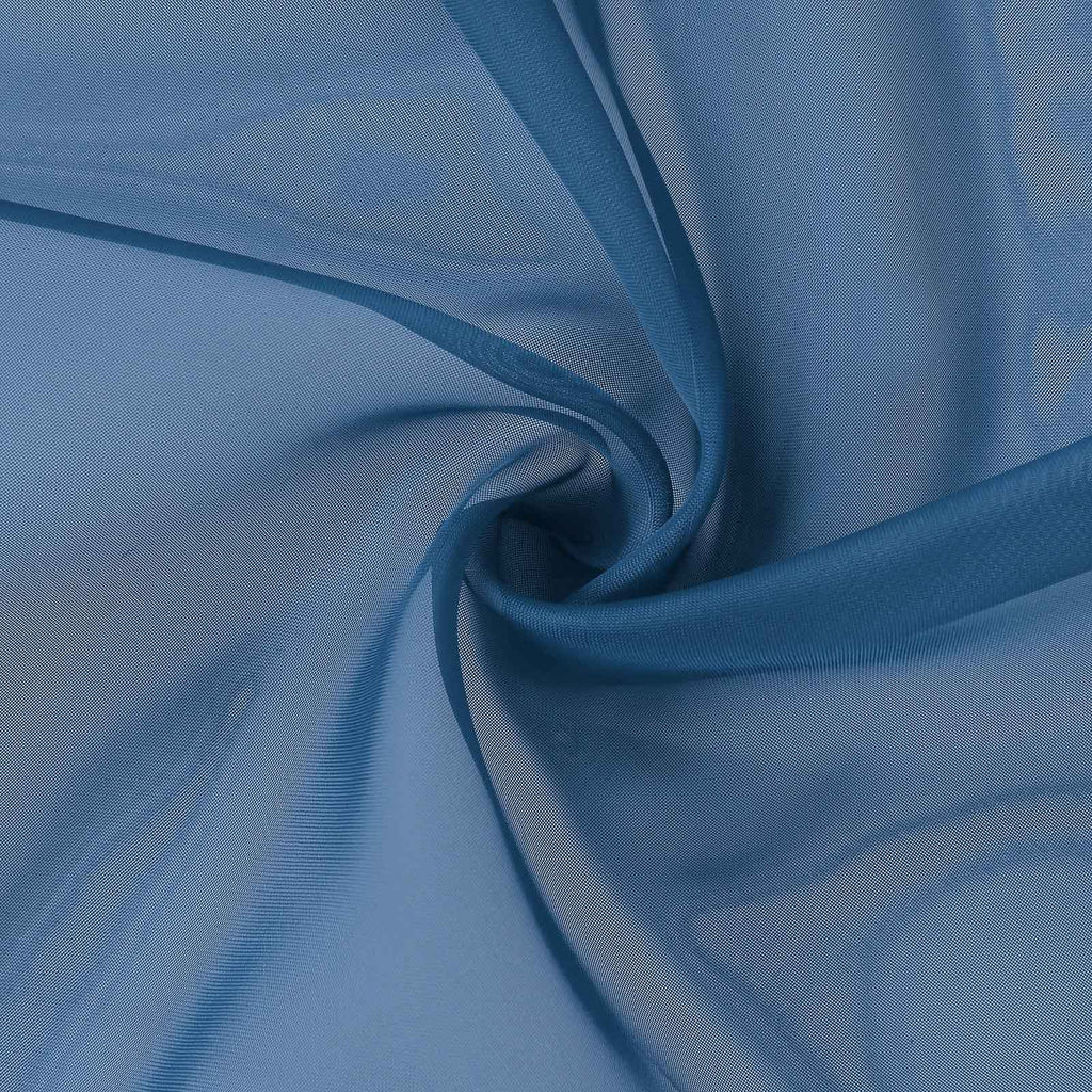 5ftx14ft Navy Blue Chiffon Curtain Panel, Durable Flame Resistant Backdrop Ceiling Drapery With Rod Pocket