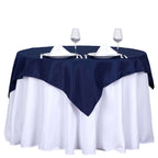 Polyester 54"x54" Table Overlay Square Tablecloth Navy Blue - Wrinkle-Resistant & Durable Table Cover