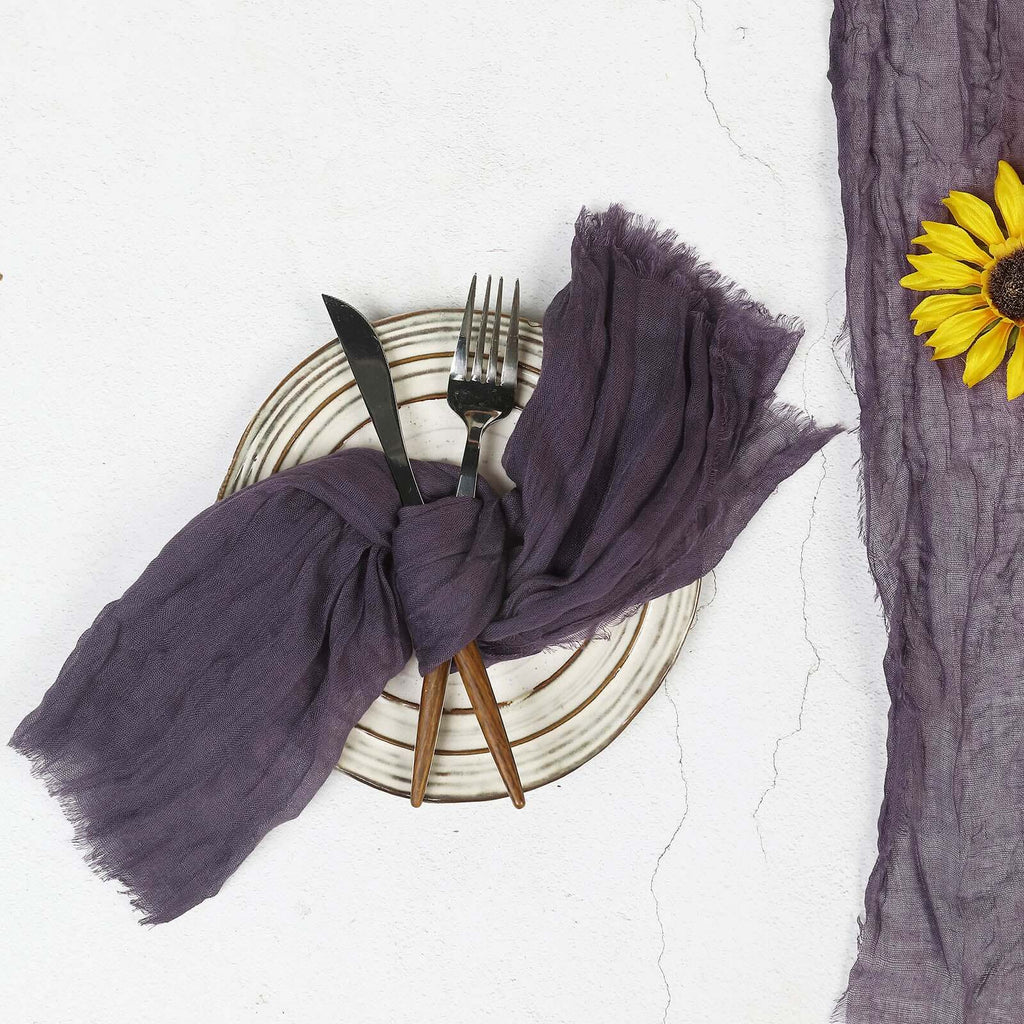 5 Pack Gauze Cheesecloth 24"x19" Napkins Purple Reusable Dinner Napkins