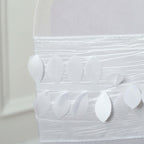 Taffeta Ribbon Sash with 4" Leaf Petal Design White 50ft - Sophisticated Artificial Fabric Garland for Events