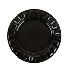 6-Pack Plastic Round Charger Plates 13" in Black with Bejeweled Rim, Luxe Decorative Dinner Party Charger Tableware