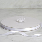 100 Yards 3/8" White Single Face Decorative Satin Ribbon