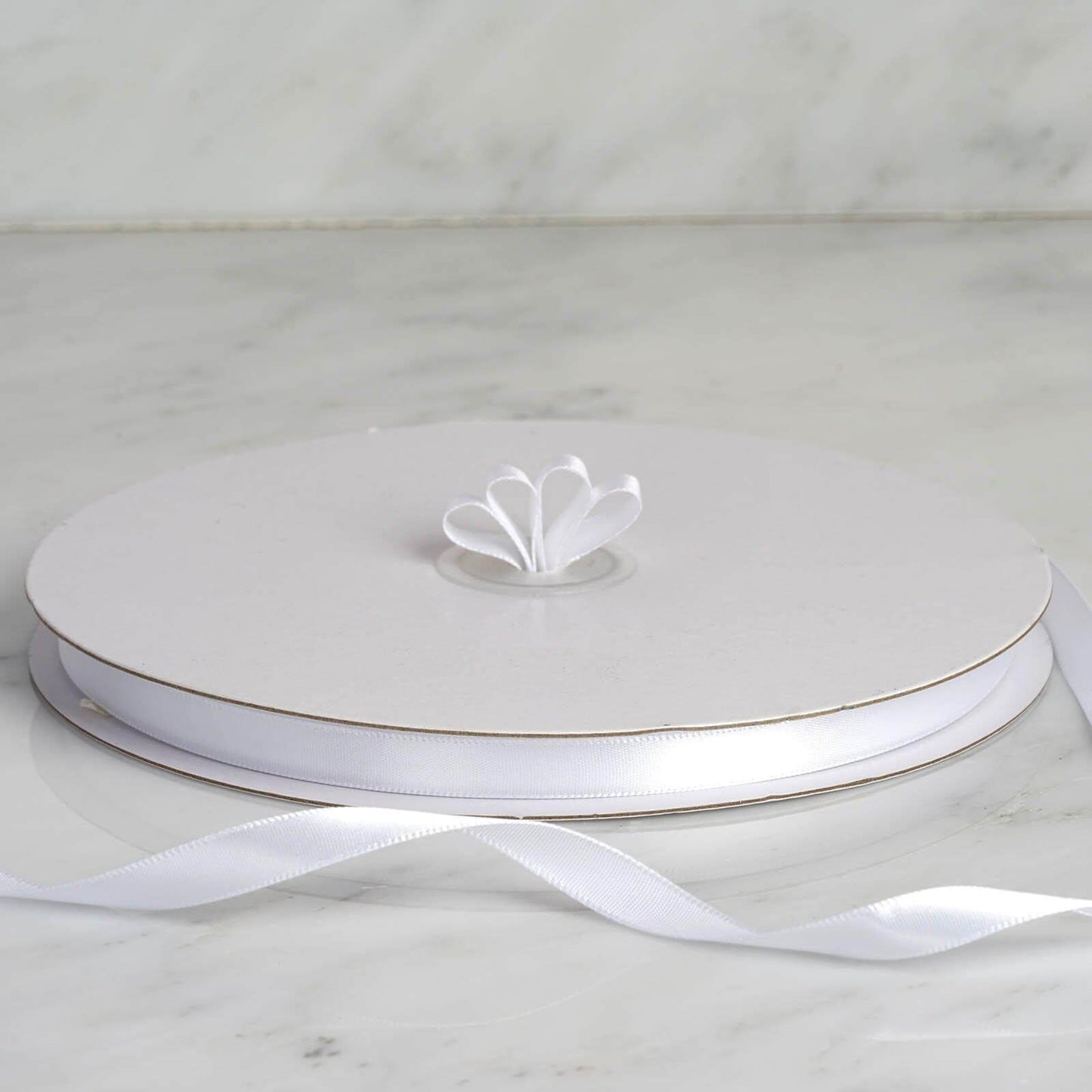 100 Yards 3/8" White Single Face Decorative Satin Ribbon