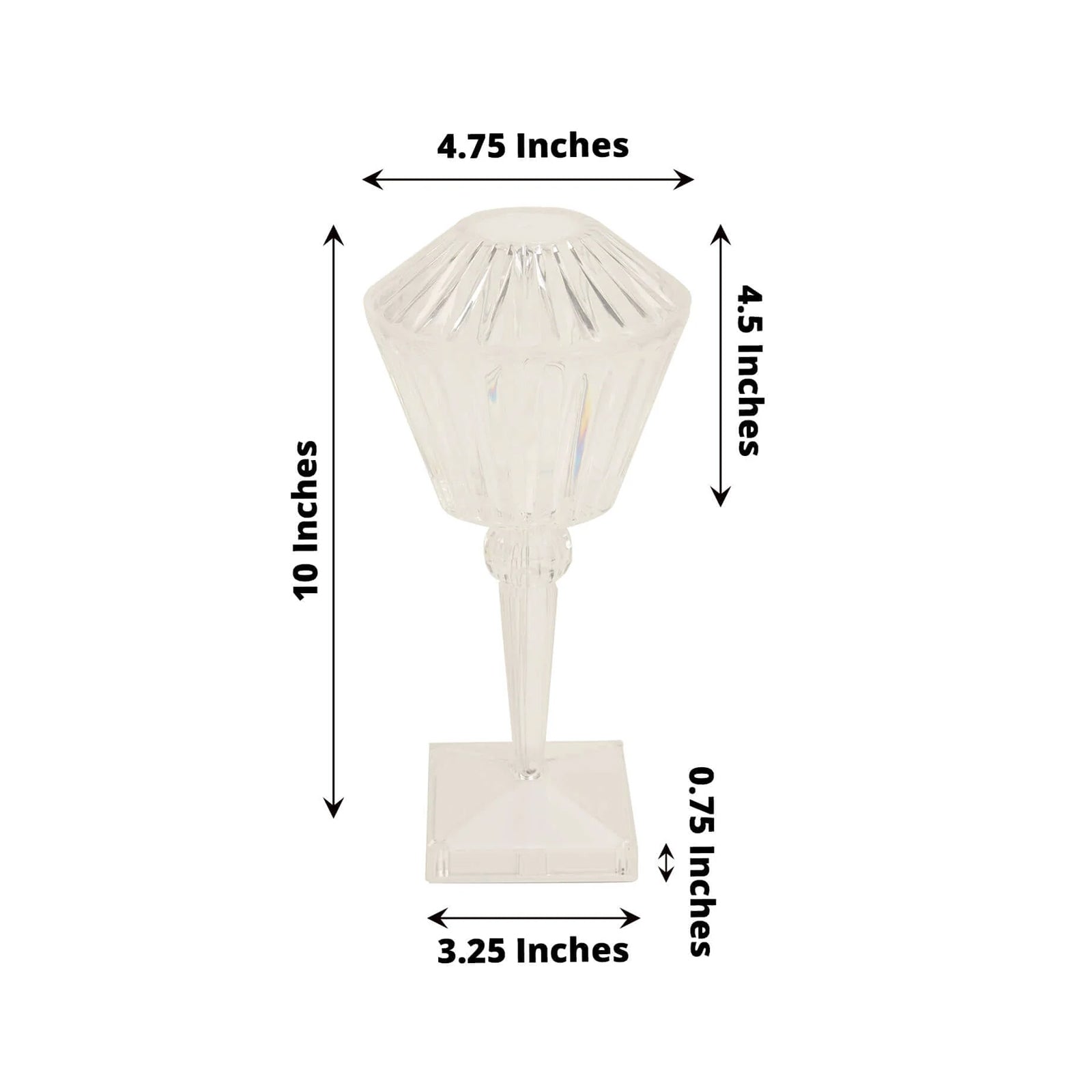 LED Acrylic Table Lamp Prism Design Color Changing - Rechargeable Cordless Touch Control Accent Light 10" - Bell Racket Store