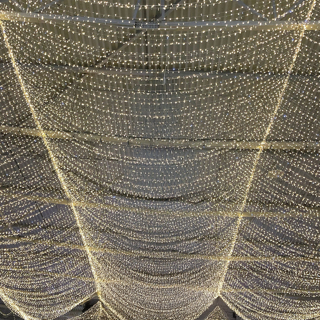 LED Curtain Fairy Lights 10ft x 40ft â€“ Warm White 1200 LED Plug - In String Lights, 8 Modes, End - to - End Connectable, Indoor/Outdoor Use - Bell Racket Store