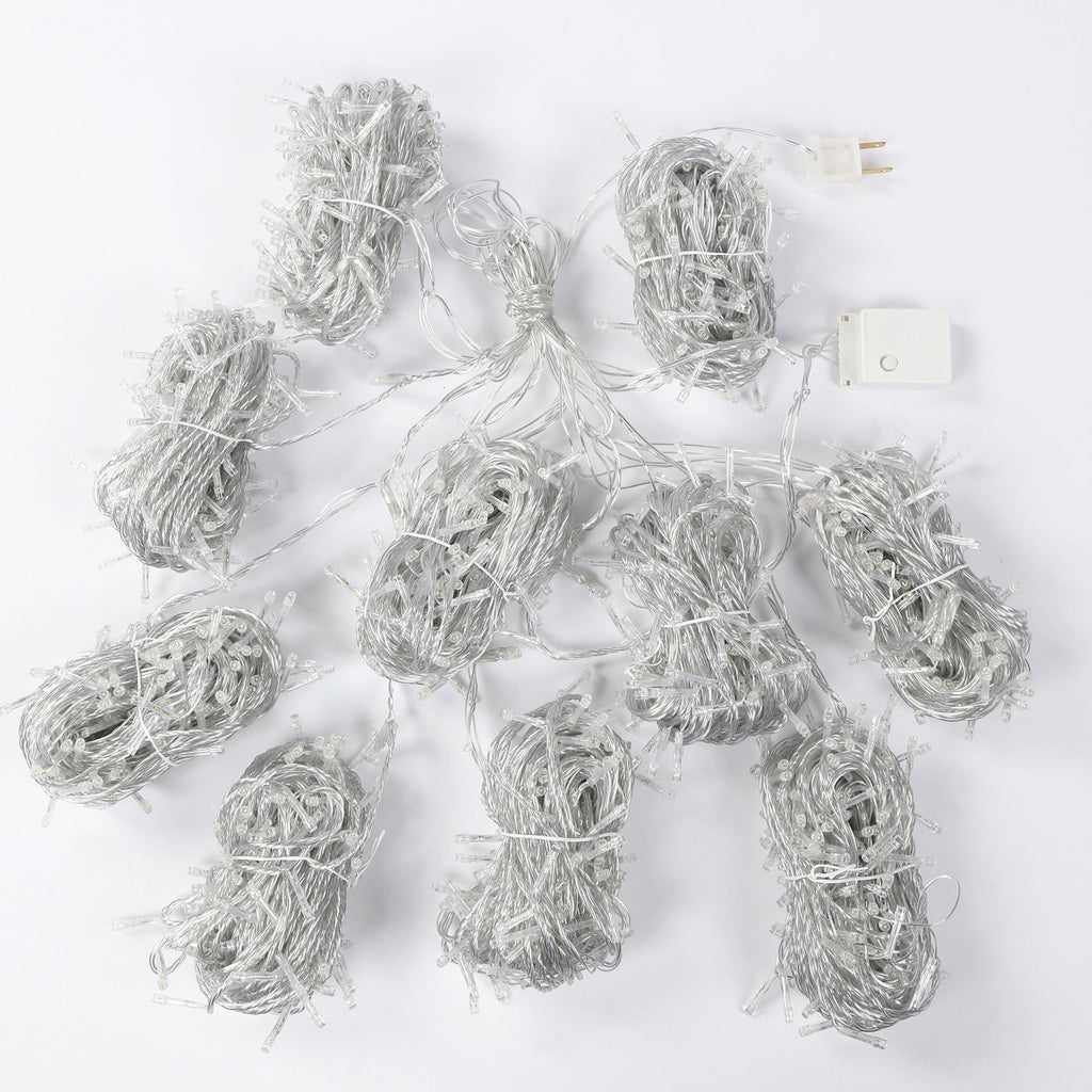 LED Curtain Fairy Lights 10ft x 50ft â€“ Warm White 1500 LED Plug - In String Lights, 8 Modes, End - to - End Connectable, Indoor/Outdoor Use - Bell Racket Store