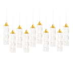 LED Hanging Crystal String Lights â€“ Gold Bell Frame with Prism Pendants, Warm White Plug - in Chandelier DÃ©cor - Bell Racket Store