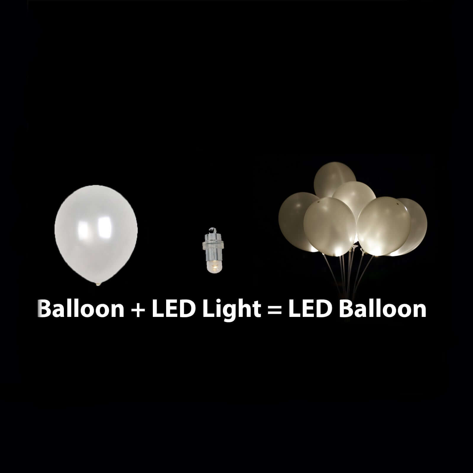 12-Pack Balloon Lights Bullet Design White - Waterproof LED Centerpiece Filler Lights