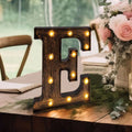 LED Marquee Letter "E" Industrial Style Antique Black - Light - Up Alphabet Sign for Weddings & Displays 9" - Bell Racket Store
