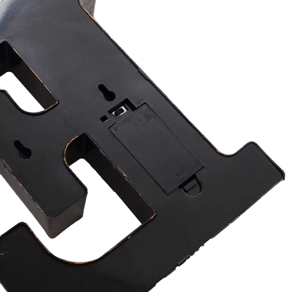 LED Marquee Letter "E" Industrial Style Antique Black - Light - Up Alphabet Sign for Weddings & Displays 9" - Bell Racket Store