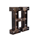 LED Marquee Letter "H" Industrial Style Antique Black - Light - Up Alphabet Sign for Weddings & Displays 9" - Bell Racket Store